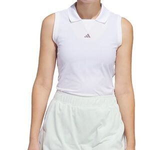 adidas Women’s White Sleeveless Polo Tank